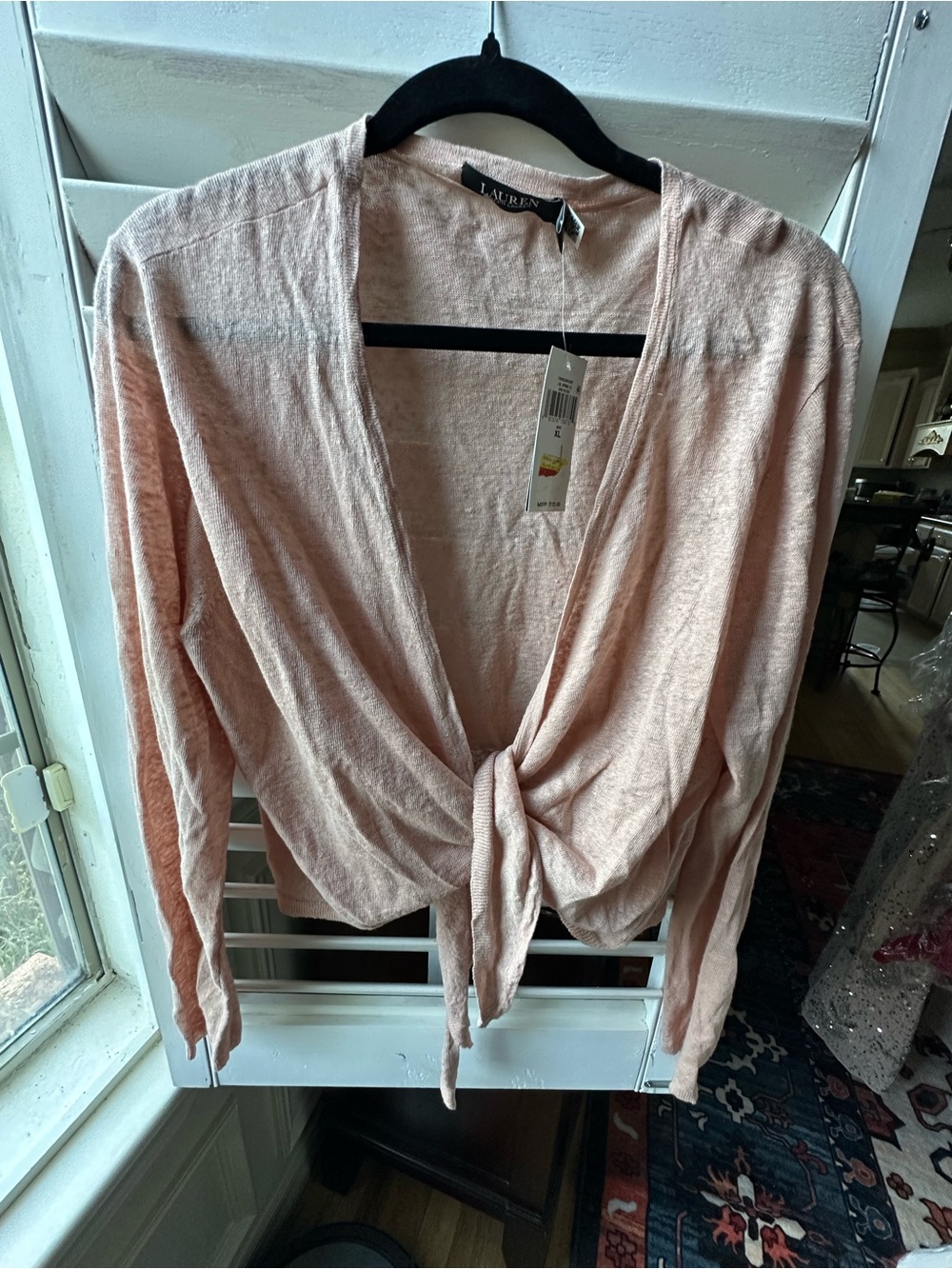 Lauren Ralph Lauren Light Blush Pink Tie-Front Women’s Tunic